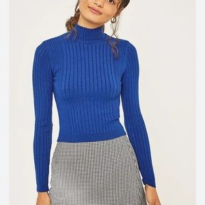urban outfitters ribbed funnel neck long sleeve